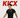A man wearing a black adidas t-shirt, with a kicx logo in bold red.